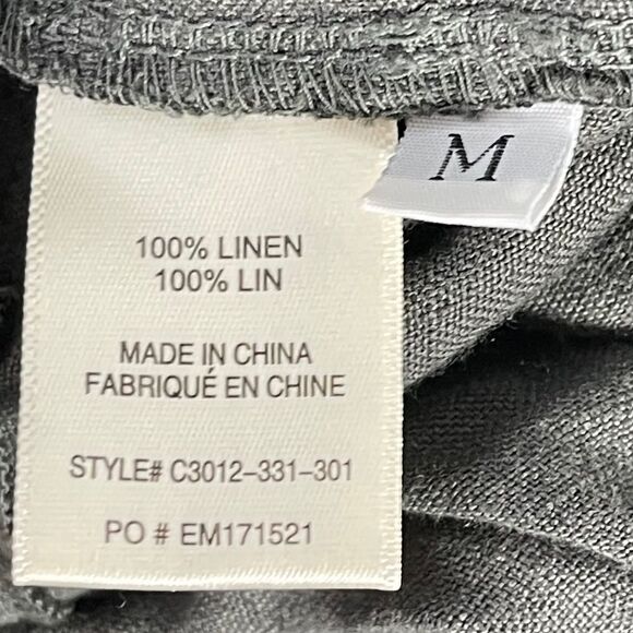 Anthro Cloth & Stone Grey Linen Wide Leg Raw Hem Crop Pants :Sz M - Picture 5 of 9